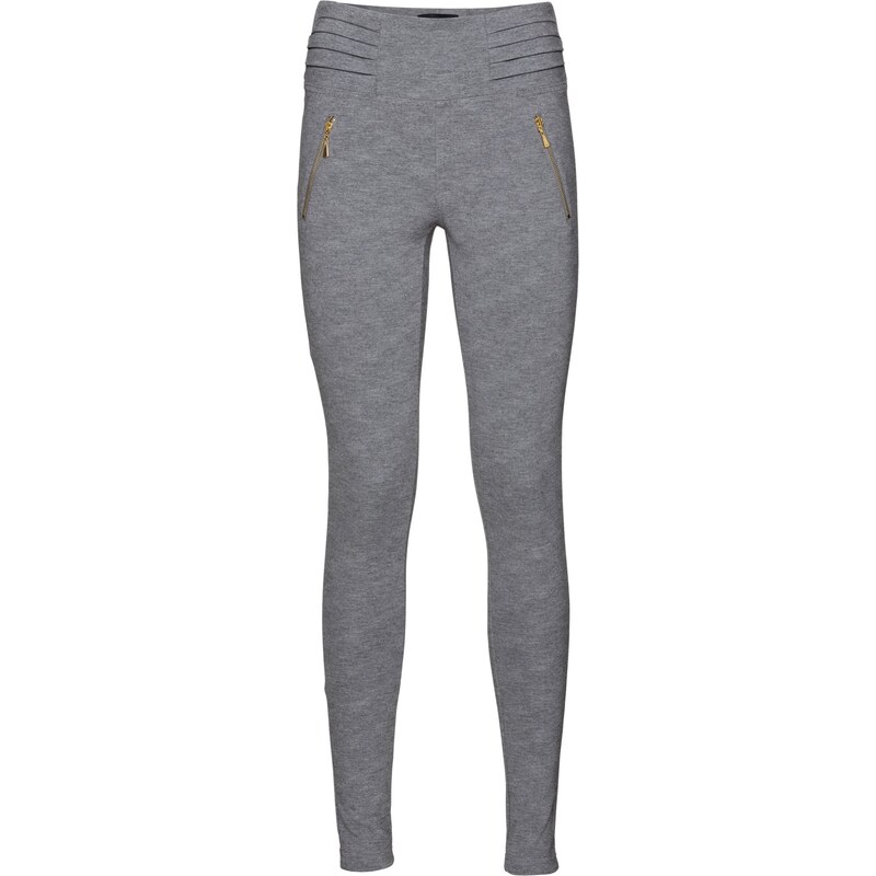 BODYFLIRT Bonprix - Pantalon extensible, jersey gris pour femme
