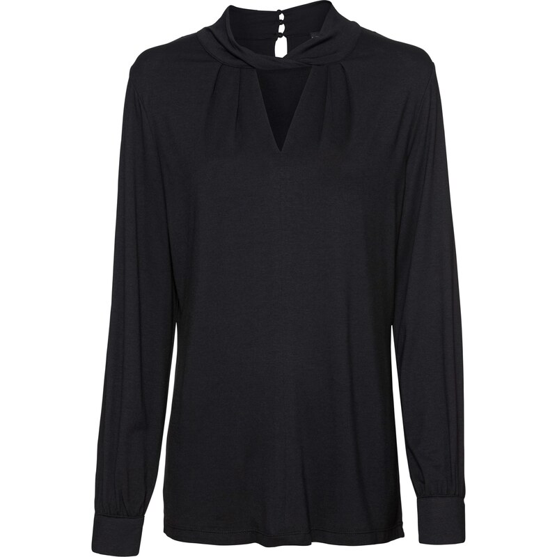 BODYFLIRT Bonprix - T-shirt en jersey à manches longues noir pour femme