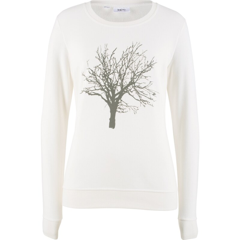 bpc bonprix collection Bonprix - Sweat-shirt à imprimé arbre blanc manches longues pour femme