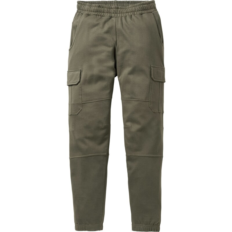 RAINBOW Bonprix - Pantalon sweat cargo vert pour homme