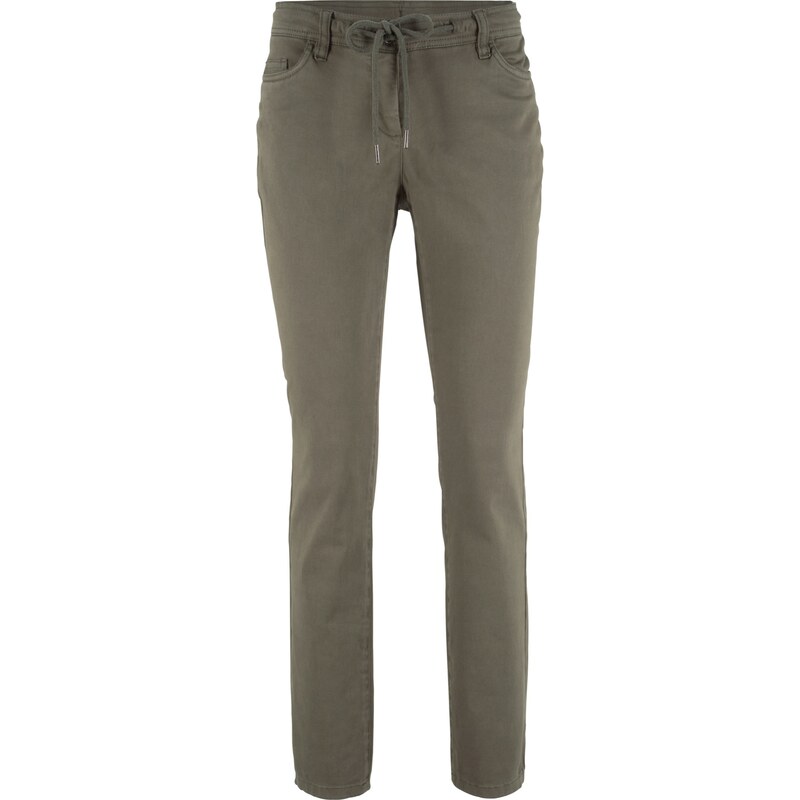 bpc bonprix collection Bonprix - Pantalon extensible avec cordon coulissé vert pour femme
