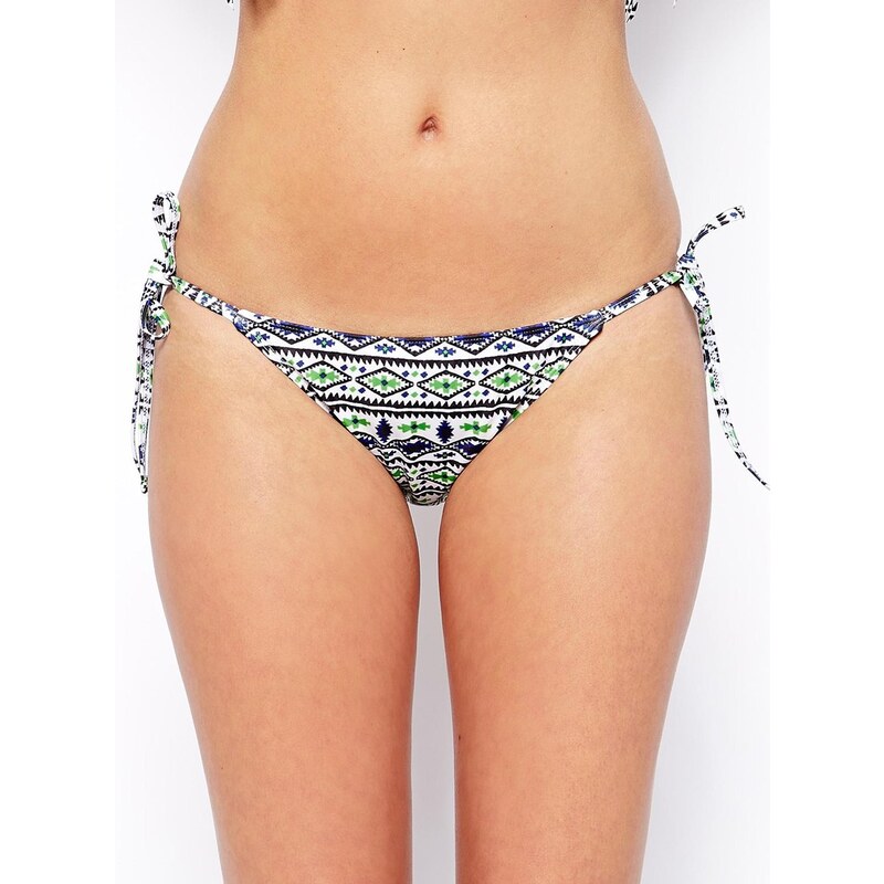 ASOS - Micro bas de bikini à motif mosaïque aztèque avec nuds sur les côtés - Multi