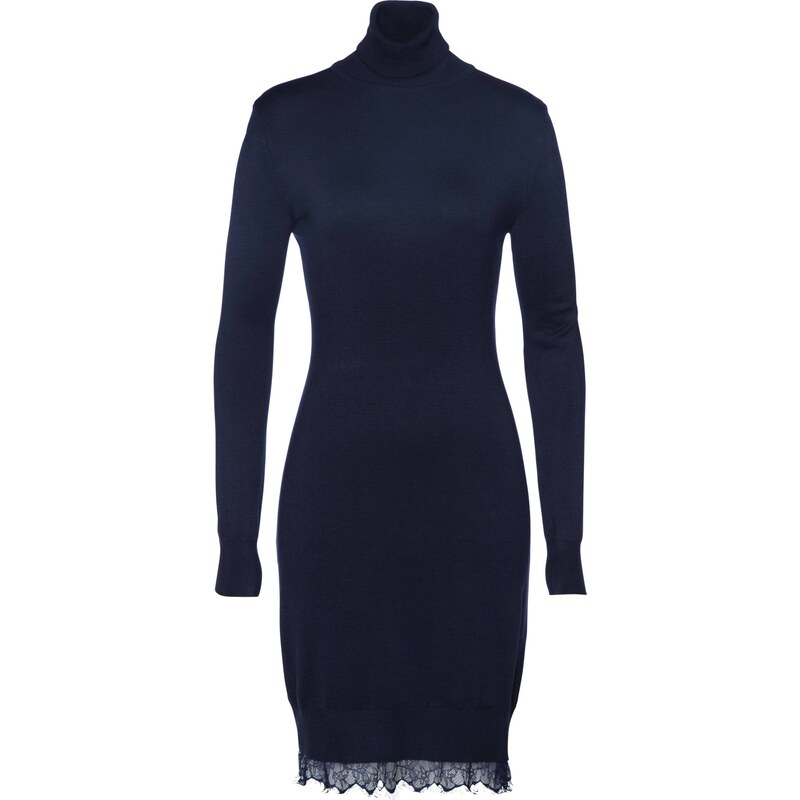 bpc selection Bonprix - robe d'été Robe en maille à dentelle bleu manches longues pour femme