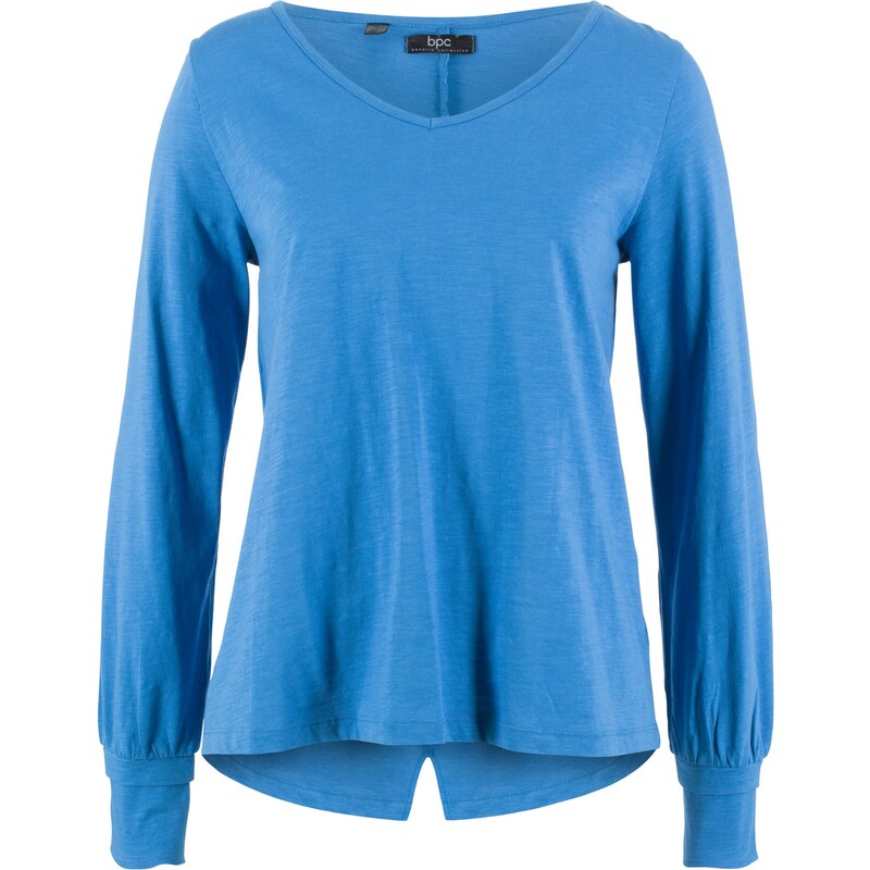 bpc bonprix collection Bonprix - T-shirt coton, manches longues bleu pour femme