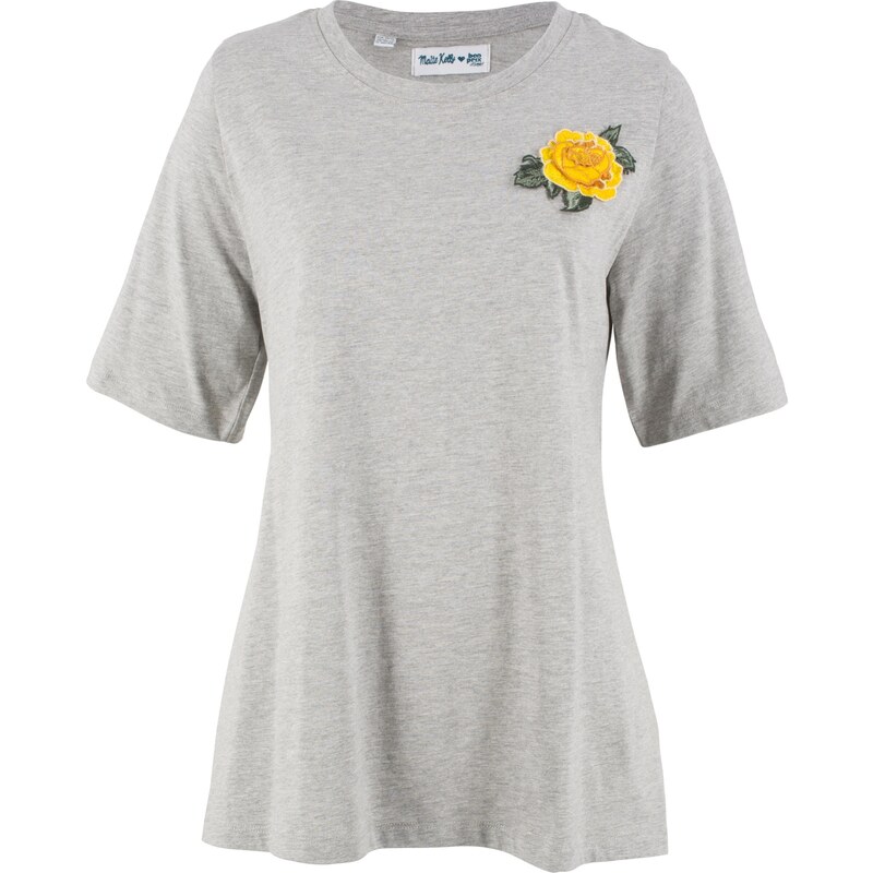 bpc bonprix collection Bonprix - T-shirt coton, manches 1/2 - designed by Maite Kelly gris pour femme