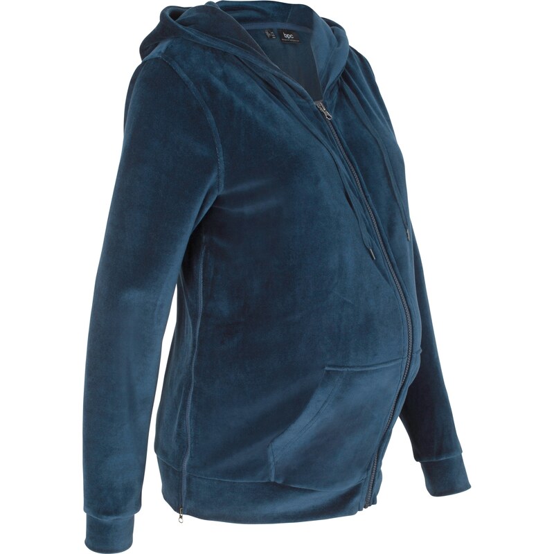 bpc bonprix collection Bonprix - Veste de grossesse en jersey velours bleu manches longues pour femme
