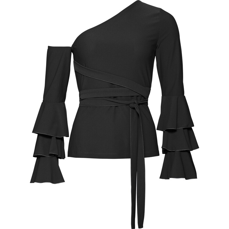 BODYFLIRT boutique Bonprix - Blouse T-shirt noir manches longues pour femme