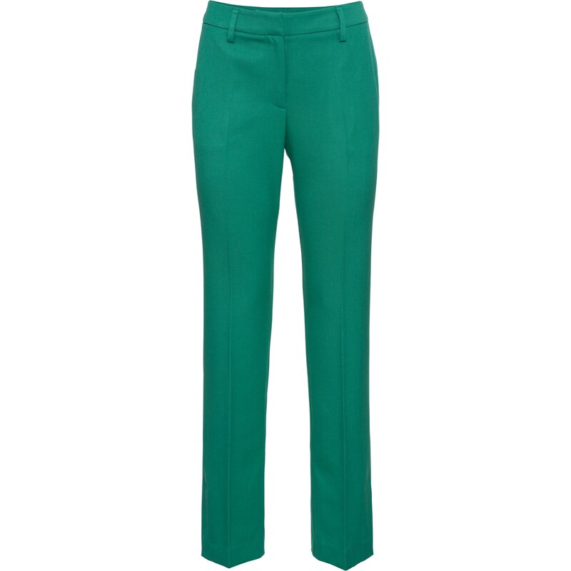 BODYFLIRT Bonprix - Pantalon à fentes latérales vert pour femme