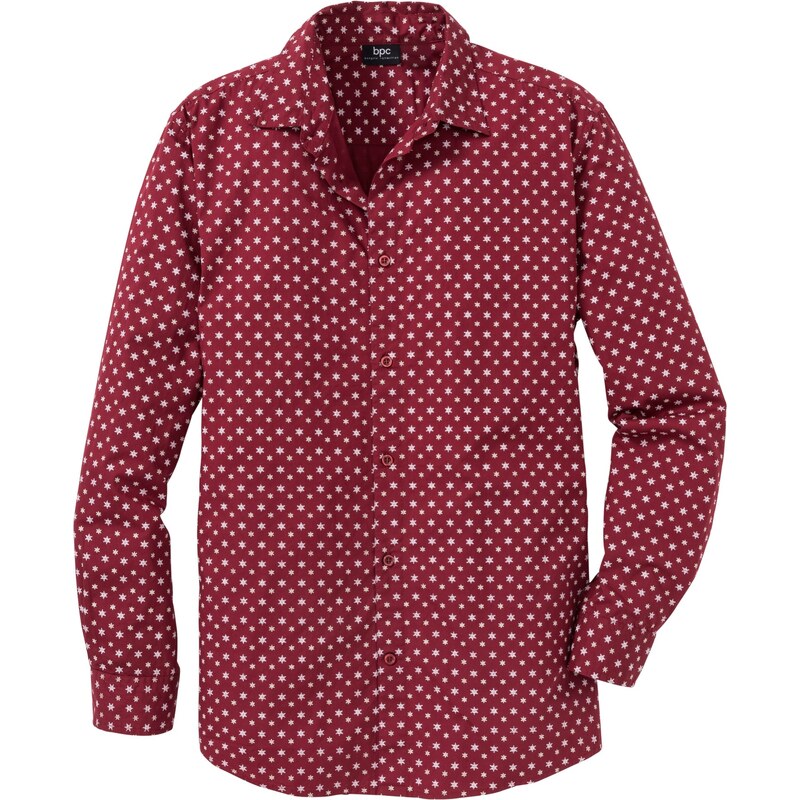 bpc bonprix collection Bonprix - Chemise manches longues à imprimé minimaliste Regular Fit rouge pour homme