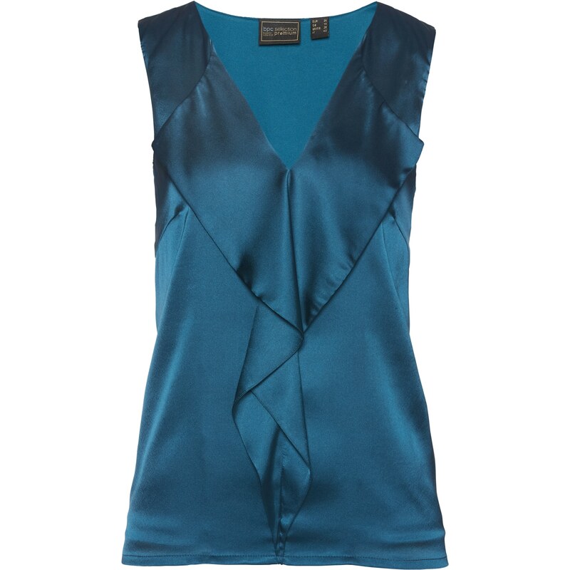 bpc selection premium Bonprix - Top-blouse pétrole sans manches pour femme