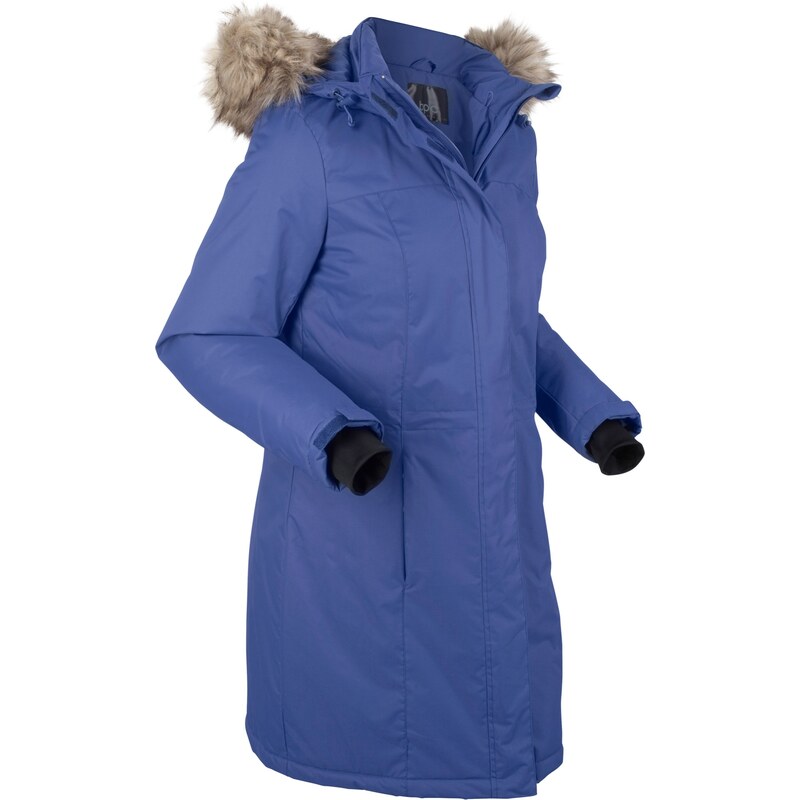 bpc bonprix collection Bonprix - Manteau chaud et fonctionnel avec synthétique imitation fourrure bleu manches longues pour femme