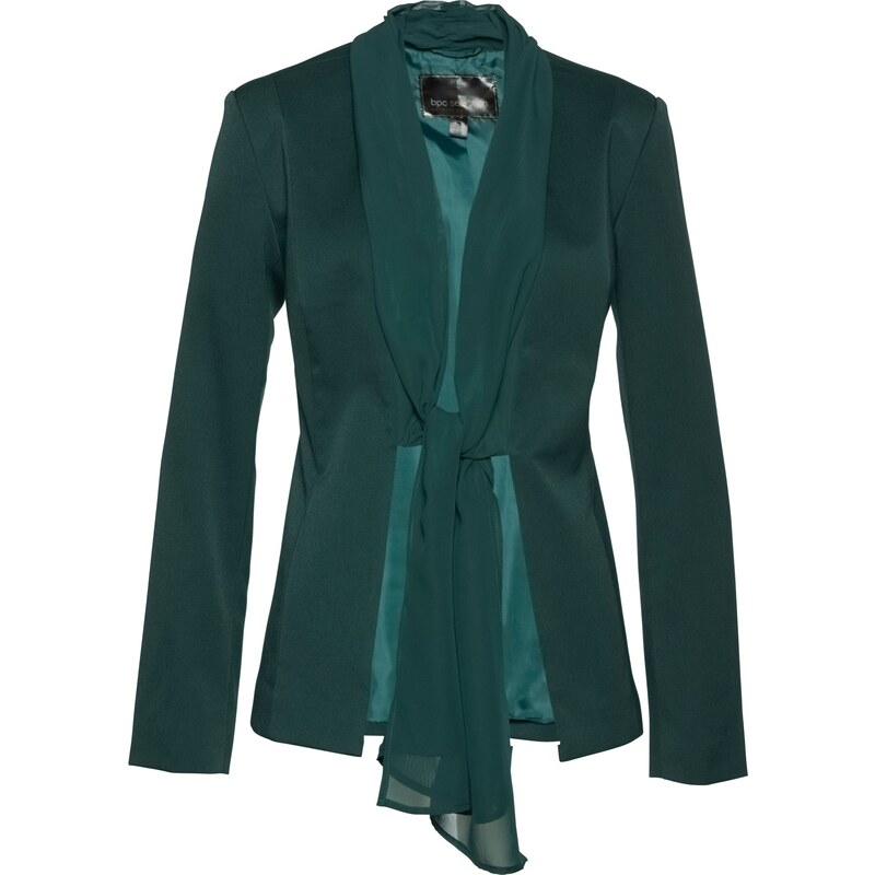bpc selection Bonprix - Blazer avec foulard en voile de chiffon vert manches longues pour femme