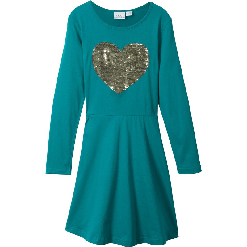 bpc bonprix collection Bonprix - robe d'été Robe à manches longues avec paillettes réversibles bleu pour enfant