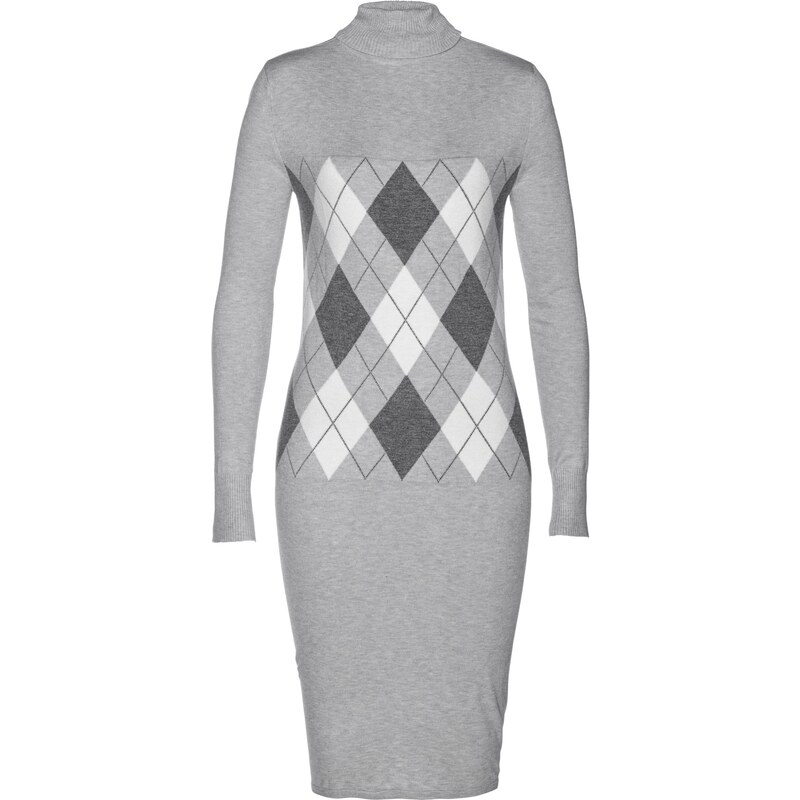 bpc selection Bonprix - robe d'été Robe en maille gris manches longues pour femme