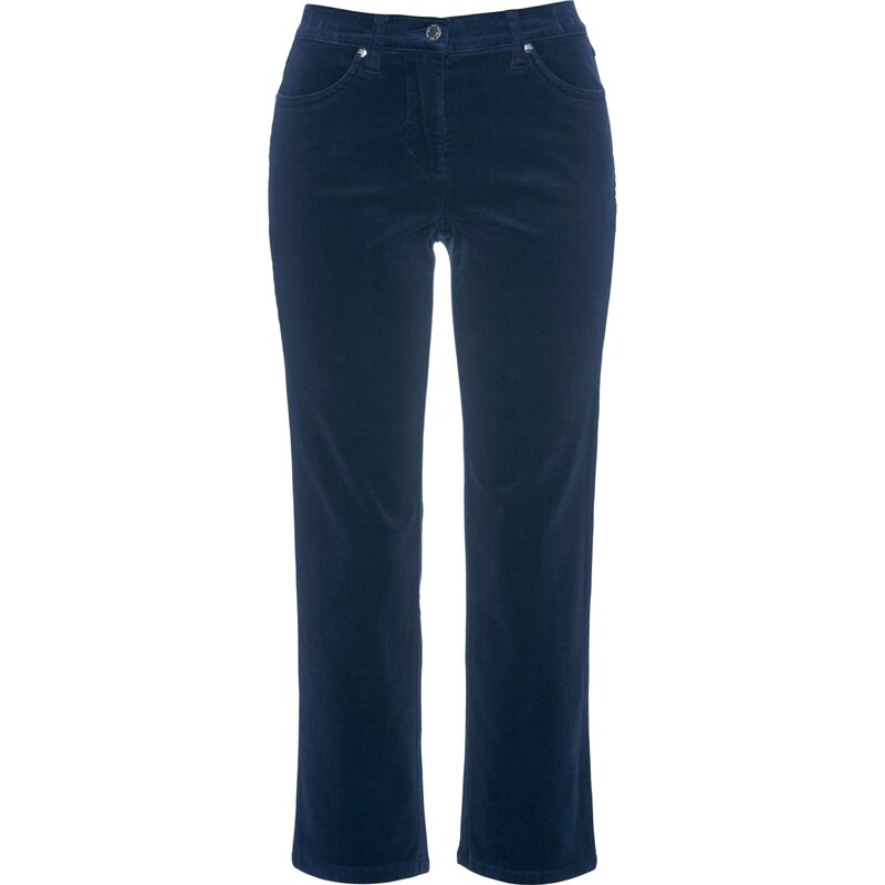 bpc selection Bonprix - Pantalon en velours côtelé extensible 7/8 bleu pour femme