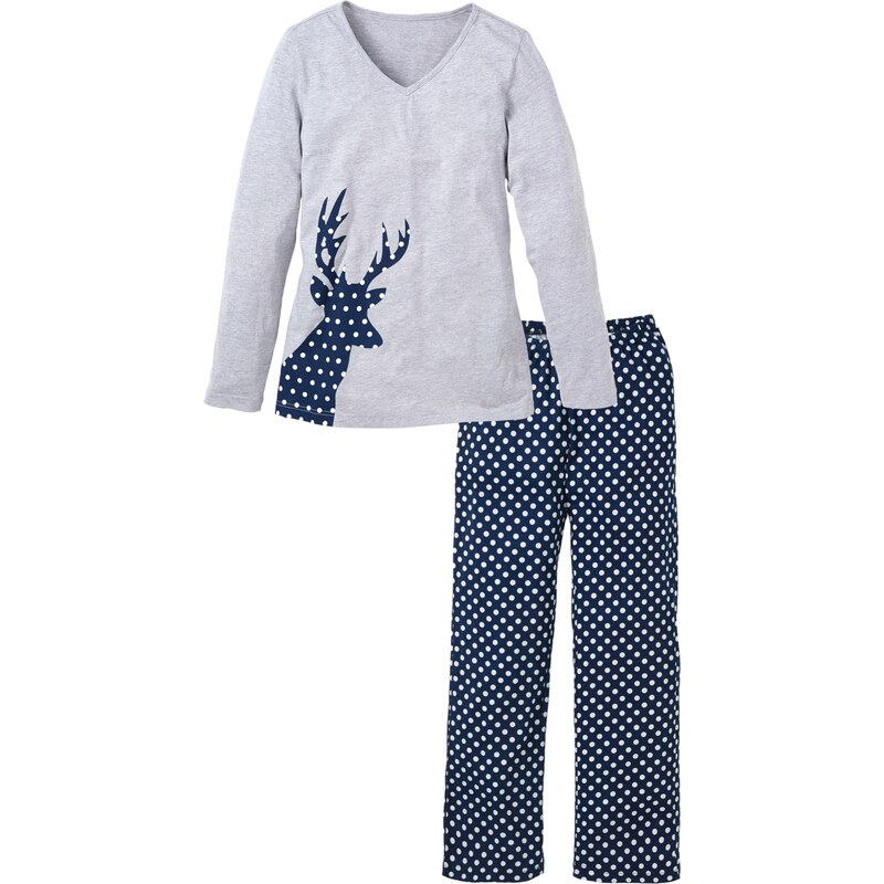 bpc bonprix collection Bonprix - Pyjama bleu manches longues pour femme