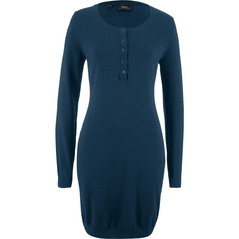 bpc bonprix collection Bonprix - robe d'été Robe en maille bleu manches longues pour femme