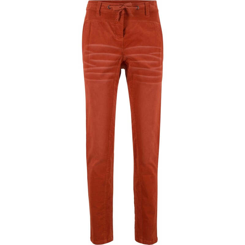 bpc bonprix collection Bonprix - Pantalon en velours côtelé Boyfriend marron pour femme