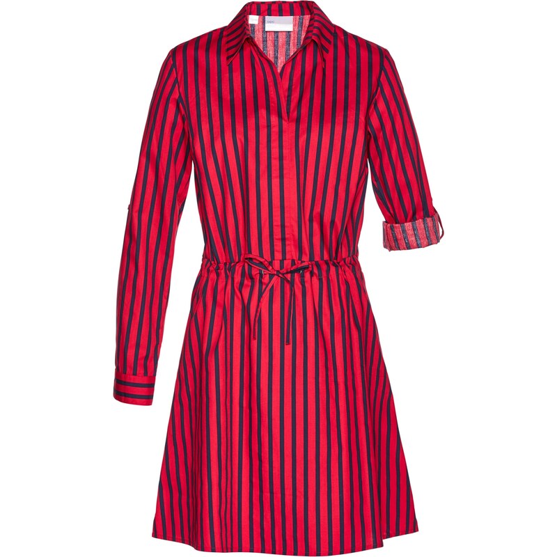 bpc selection Bonprix - robe d'été Robe-chemise rouge manches longues pour femme