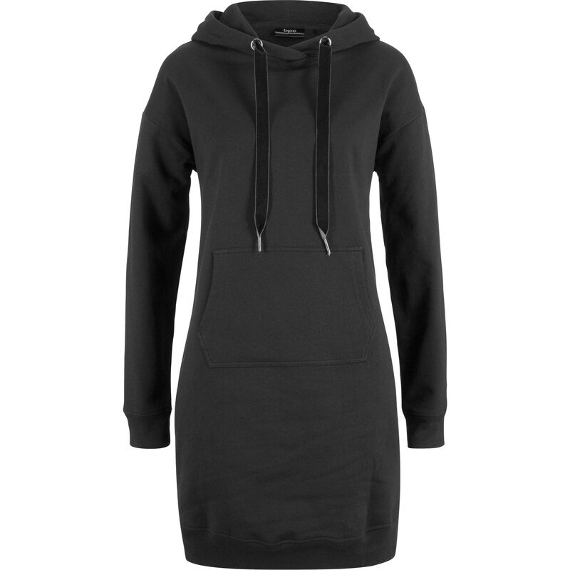 bpc bonprix collection Bonprix - Robe sweat-shirt noir manches longues pour femme
