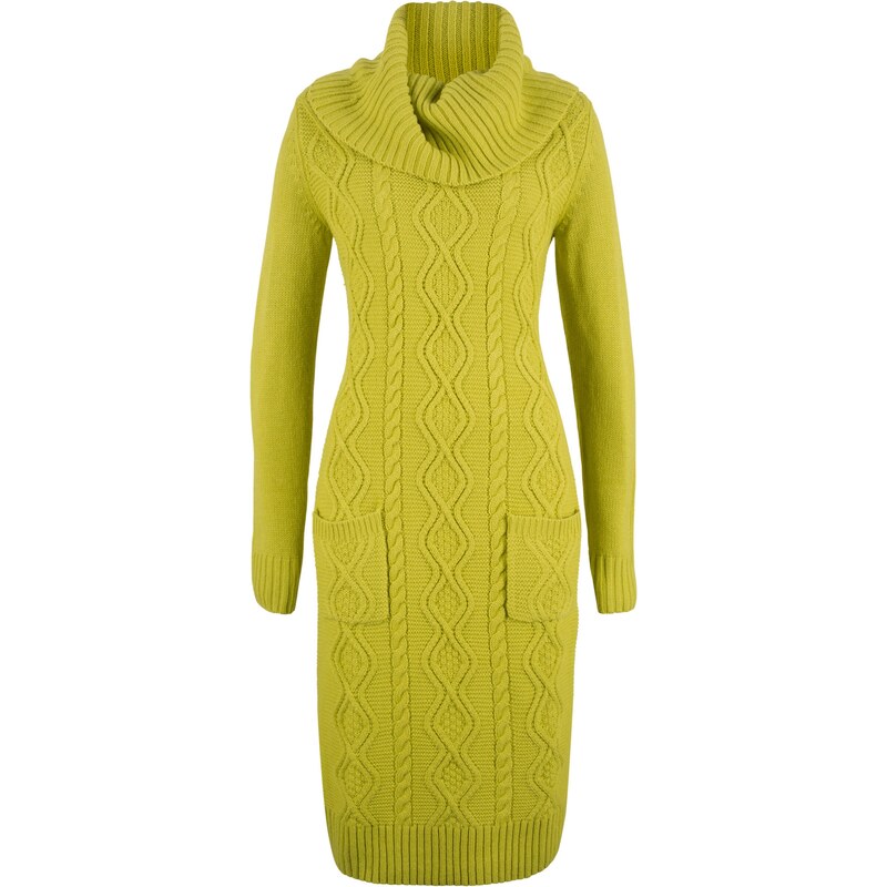 bpc bonprix collection Bonprix - robe d'été Robe en maille vert manches longues pour femme