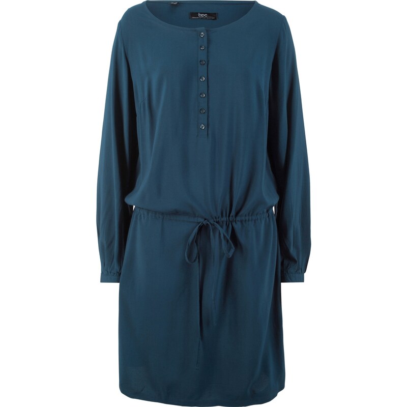 bpc bonprix collection Bonprix - robe d'été Robe avec patte de boutonnage bleu manches longues pour femme