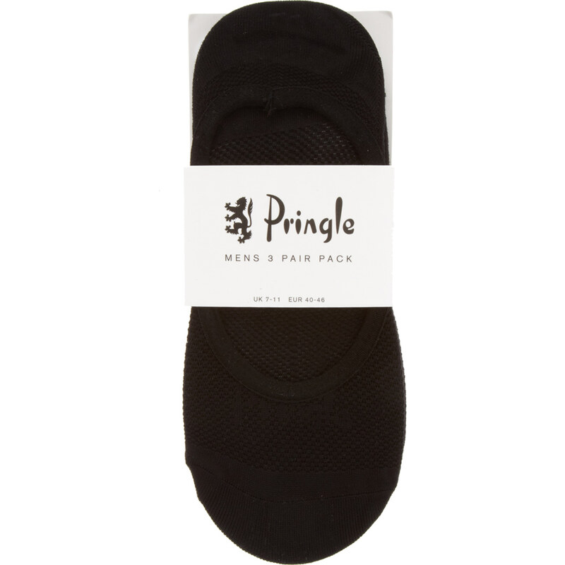 Pringle - Lot de 3 paires de chaussettes de sport invisibles - Noir