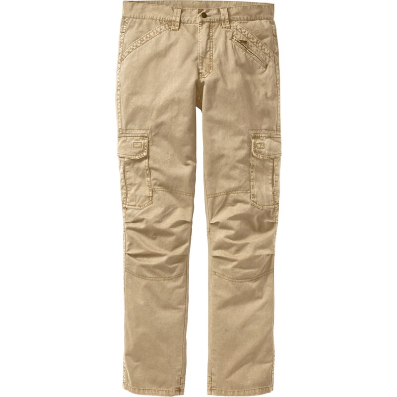 RAINBOW Bonprix - Pantalon cargo Loose-Fit Straight beige pour homme