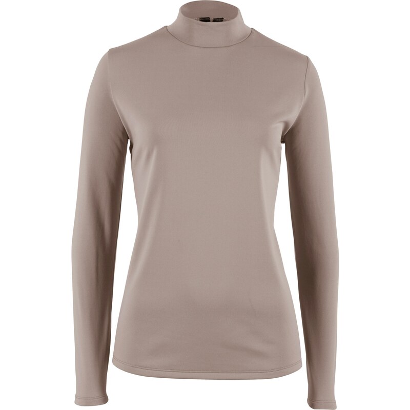 bpc bonprix collection Bonprix - T-shirt thermo à col montant marron manches longues pour femme