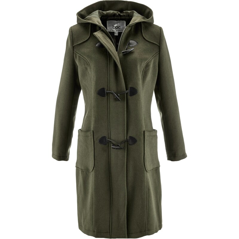 bpc bonprix collection Bonprix - Manteau duffle-coat en laine vert manches longues pour femme