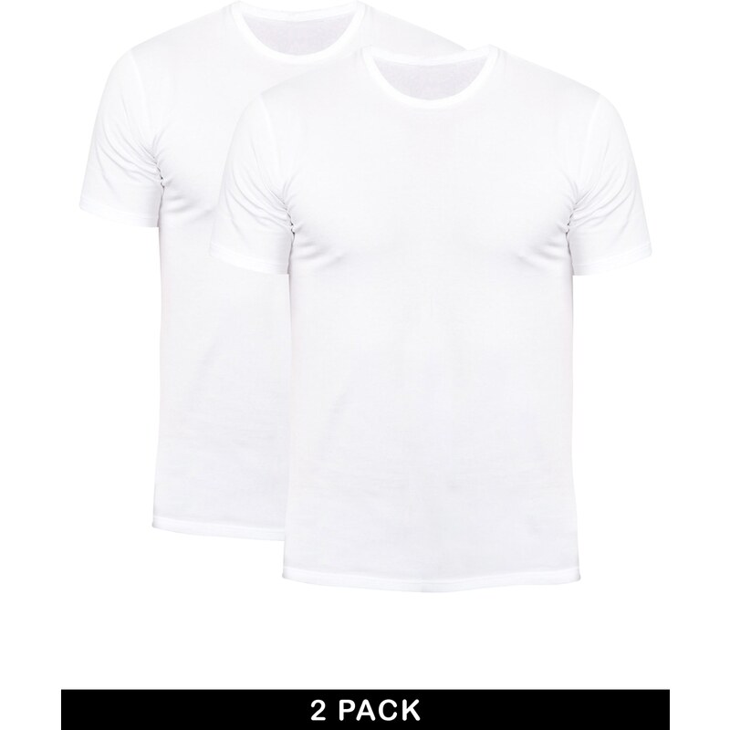 Calvin Klein - Lot de 2 t-shirts slim ras du cou - Blanc
