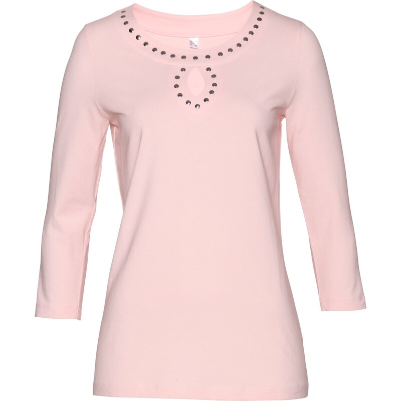 bpc selection Bonprix - T-shirt à rivets rose manches 3/4 pour femme