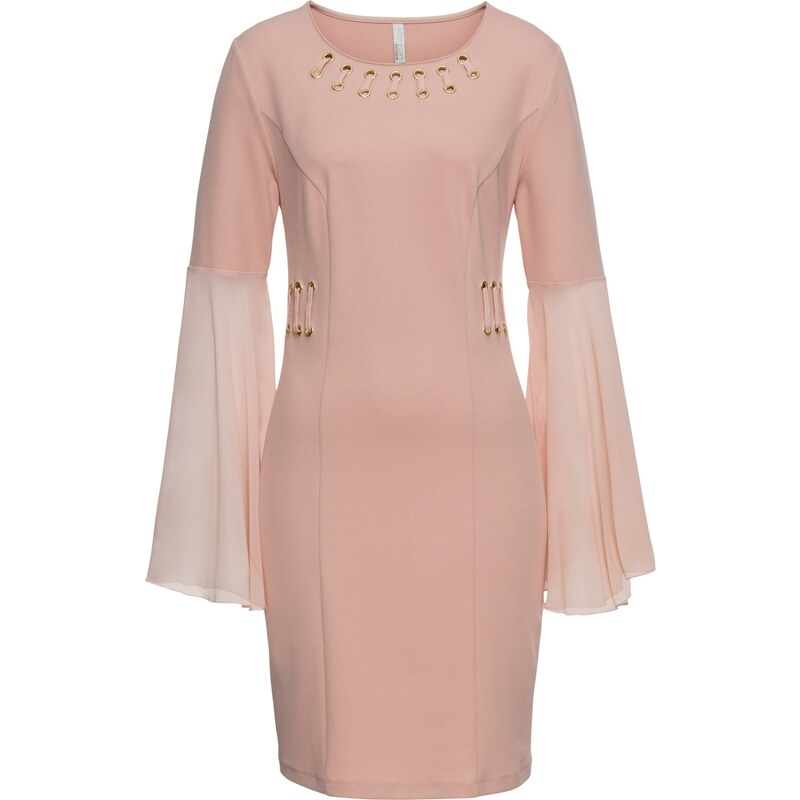 BODYFLIRT boutique Bonprix - robe d'été Robe à œillets et manches en chiffon rose pour femme