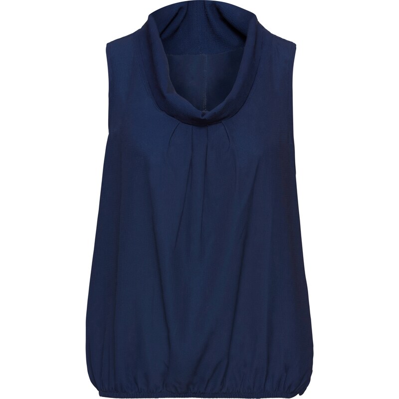 BODYFLIRT Bonprix - Top-blouse bleu sans manches pour femme