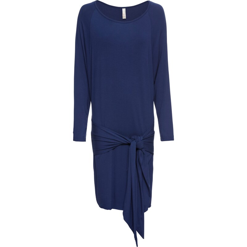 BODYFLIRT boutique Bonprix - robe d'été Robe avec pans à nouer bleu manches longues pour femme