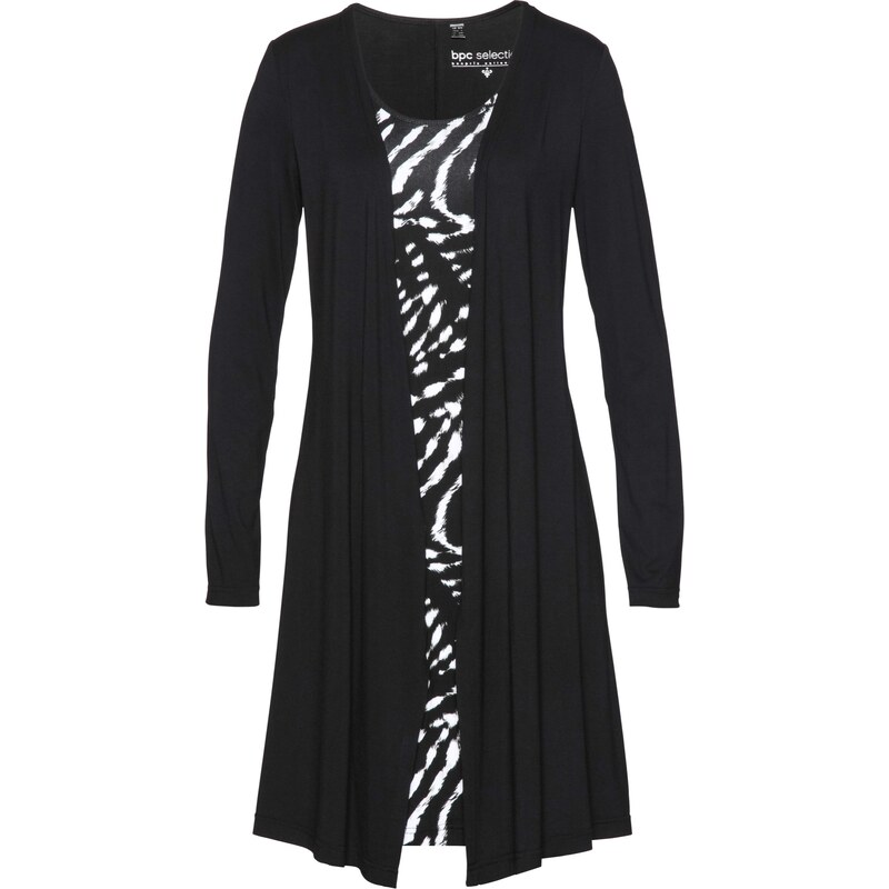 bpc selection Bonprix - robe d'été Robe style double épaisseur noir manches longues pour femme