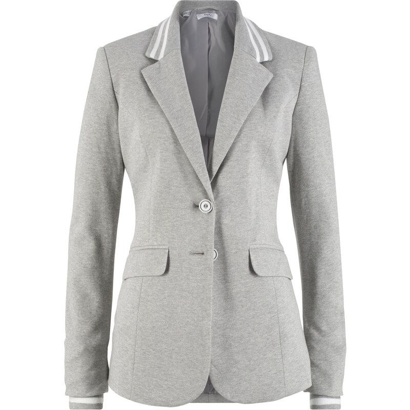 bpc bonprix collection Bonprix - Blazer en jersey coton à détails gris manches longues pour femme