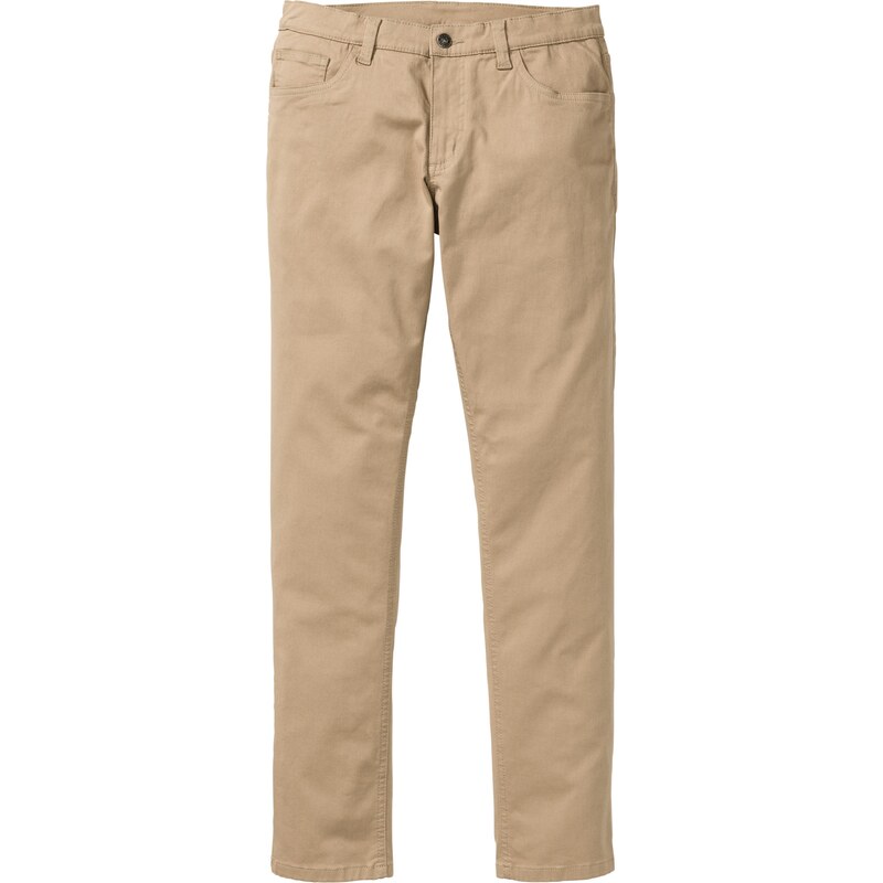 RAINBOW Bonprix - Pantalon extensible 5 poches Skinny Fit Straight beige pour homme