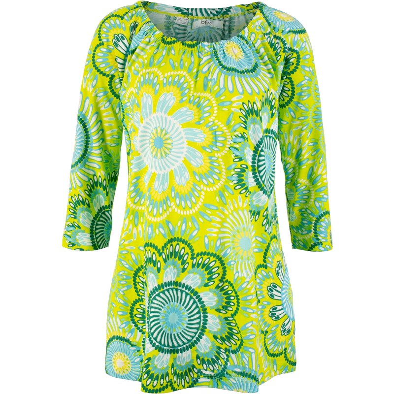 bpc bonprix collection Bonprix - T-shirt coton, manches 3/4 vert pour femme