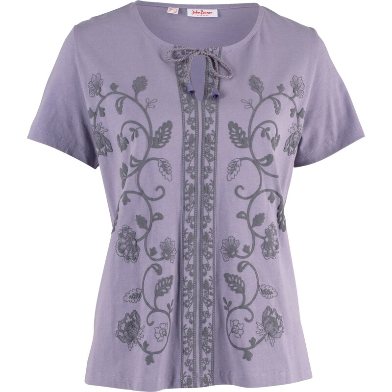John Baner JEANSWEAR Bonprix - T-shirt imprimé, manches courtes violet pour femme