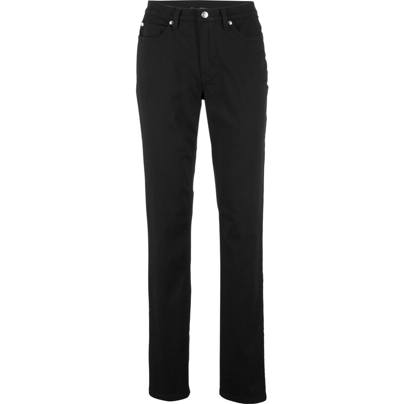 bpc bonprix collection Bonprix - Pantalon avec effet déchiré et taille haute noir pour femme