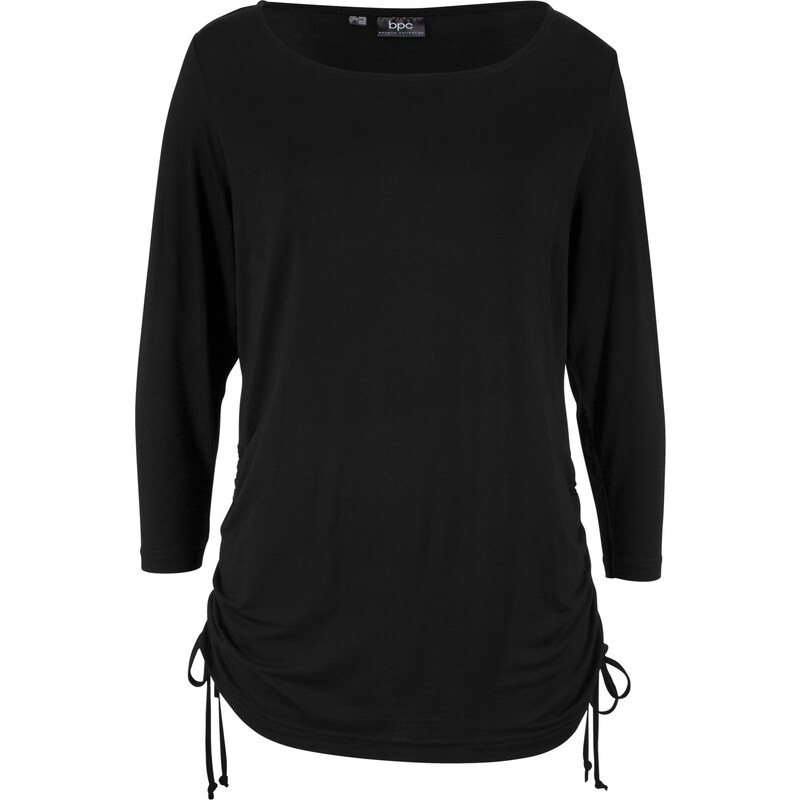 bpc bonprix collection Bonprix - T-shirt manches 3/4 et fronces noir pour femme