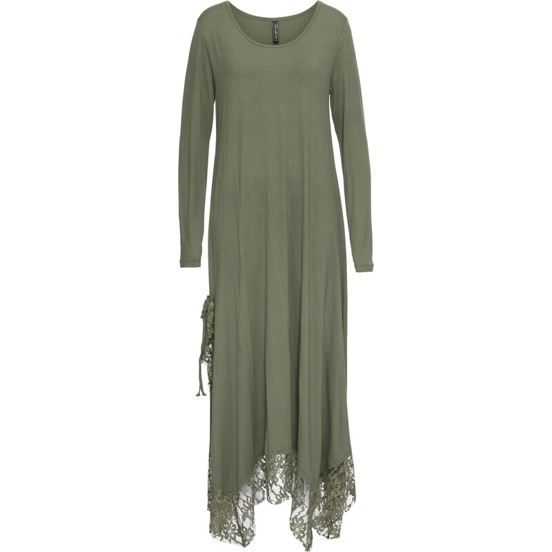 RAINBOW Bonprix - robe d'été Robe avec poche vert manches longues pour femme
