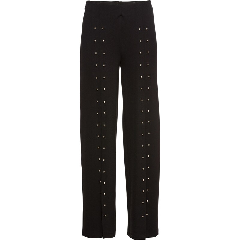 BODYFLIRT boutique Bonprix - Pantalon avec rivets appliqués noir pour femme