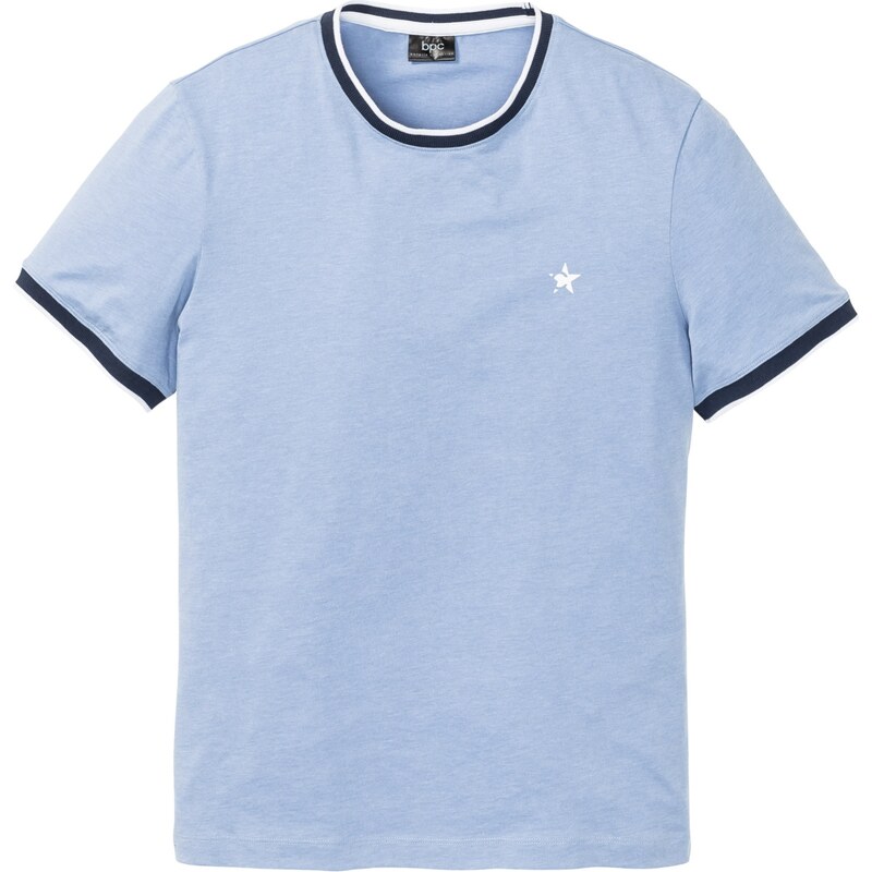 bpc bonprix collection Bonprix - T-shirt chiné bleu manches courtes pour homme