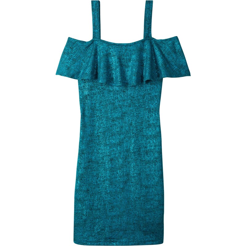 bpc bonprix collection Bonprix - robe d'été Robe brillante à épaules dénudées bleu pour enfant 92-182