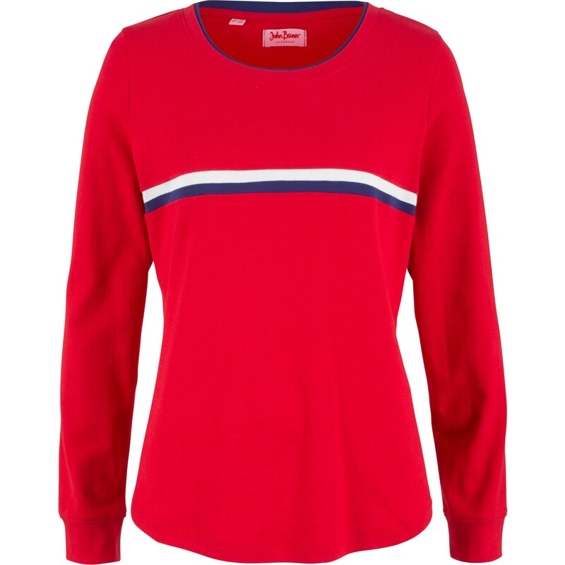 John Baner JEANSWEAR Bonprix - T-shirt coton, manches longues rouge pour femme
