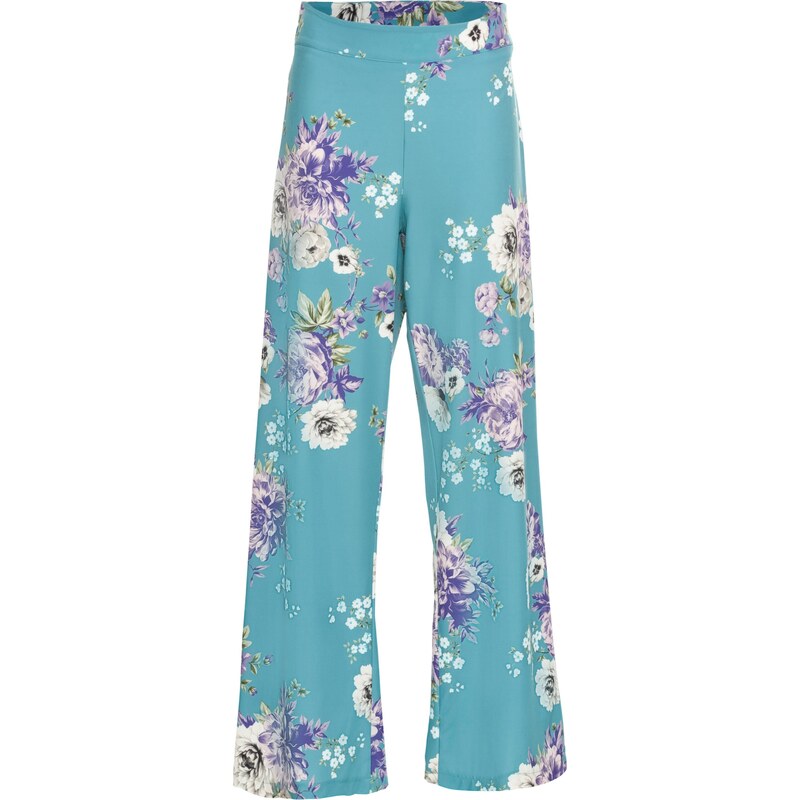 BODYFLIRT Bonprix - Pantalon à imprimé floral pétrole pour femme