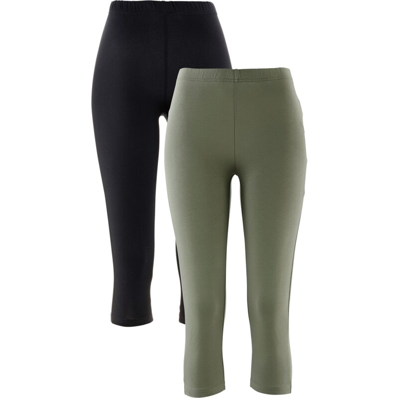bpc bonprix collection Bonprix - Lot de 2 leggings corsaire extensibles vert pour femme