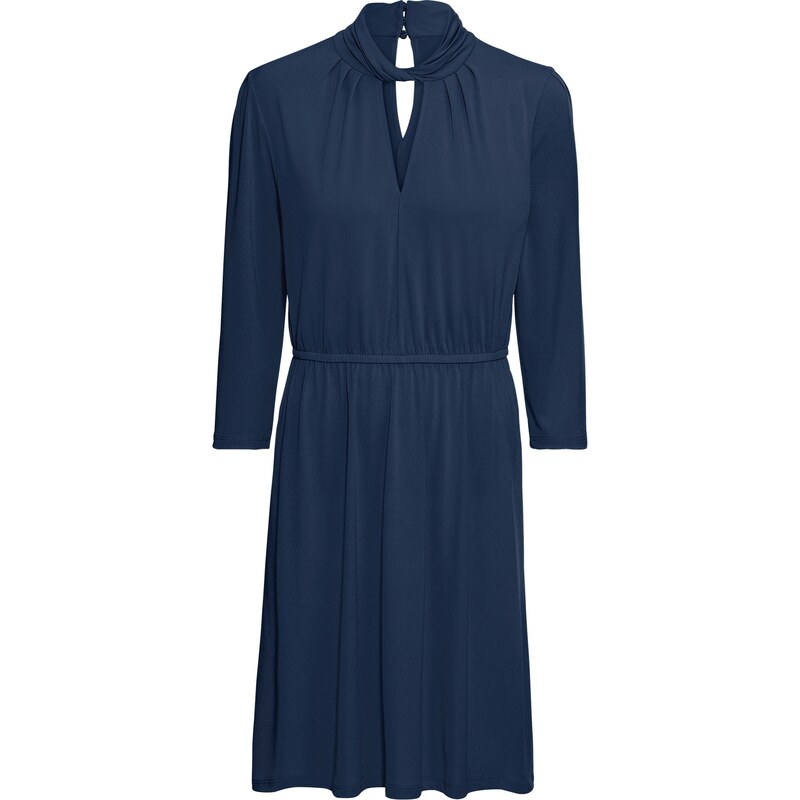 BODYFLIRT Bonprix - robe d'été Robe en crêpe de jersey bleu manches 3/4 pour femme
